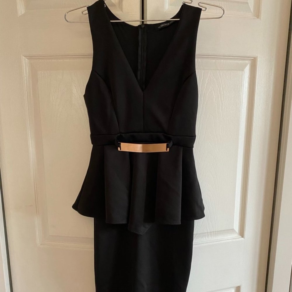 NEW Small Black Peplum Dress